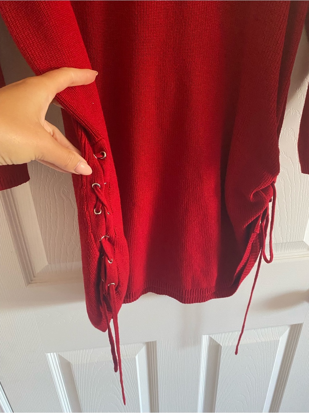 Ricki's Bright Red Ribbed Knit Sweater - Picture 5 of 7